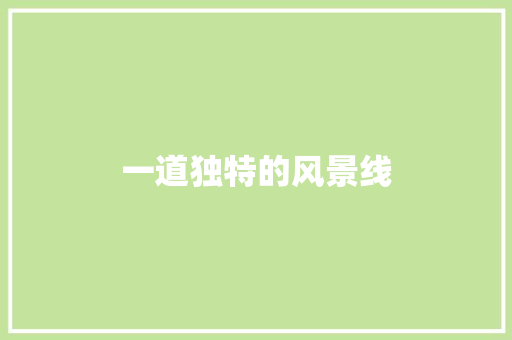 一道独特的风景线