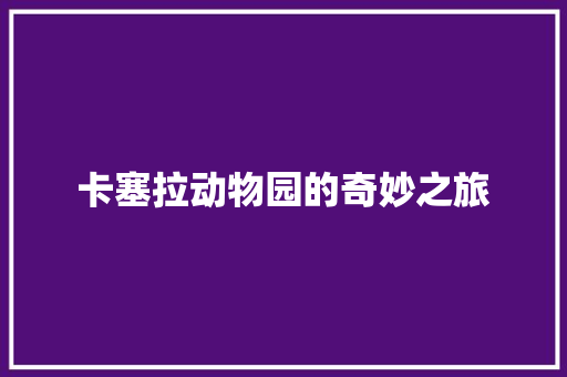 卡塞拉动物园的奇妙之旅