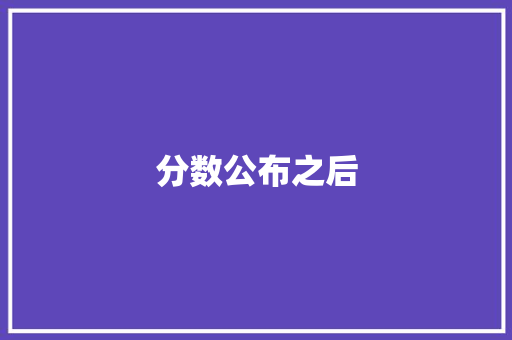 分数公布之后