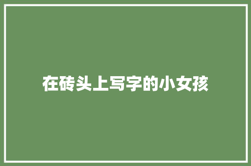 在砖头上写字的小女孩