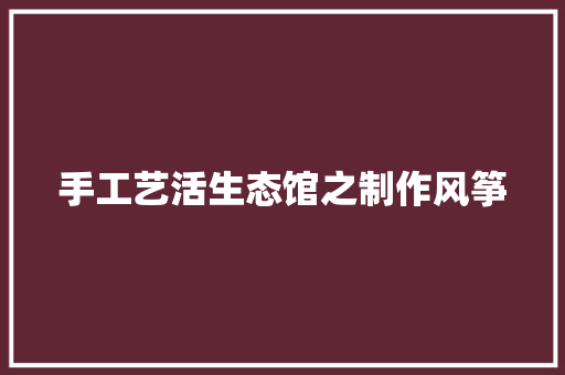手工艺活生态馆之制作风筝