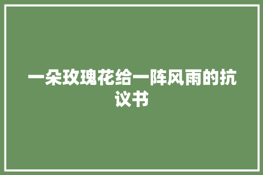 一朵玫瑰花给一阵风雨的抗议书