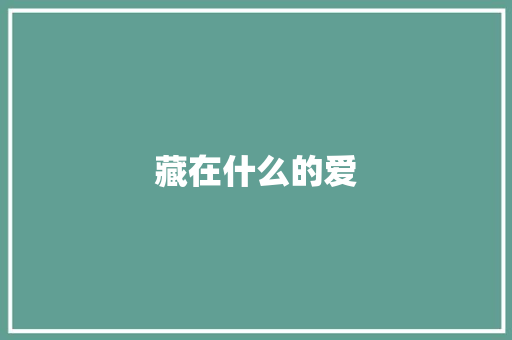 藏在什么的爱