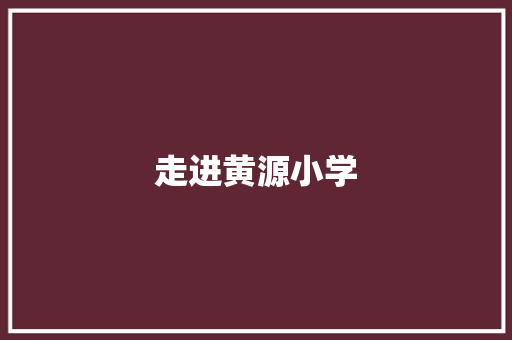 走进黄源小学