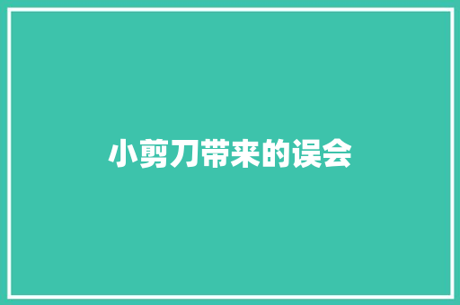 小剪刀带来的误会