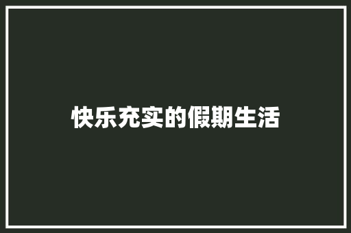 快乐充实的假期生活