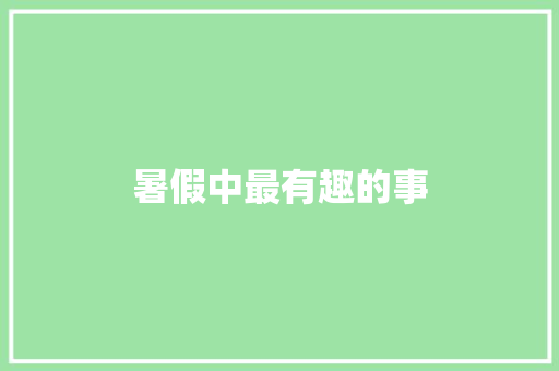 暑假中最有趣的事