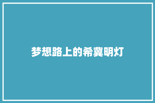 梦想路上的希冀明灯