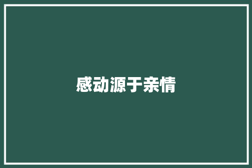 感动源于亲情