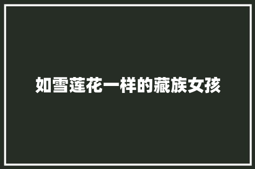 如雪莲花一样的藏族女孩