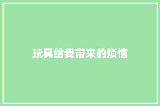 玩具给我带来的烦恼