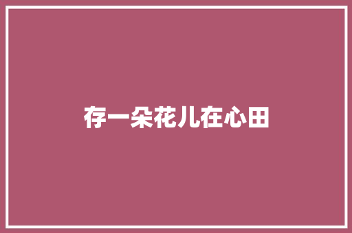 存一朵花儿在心田