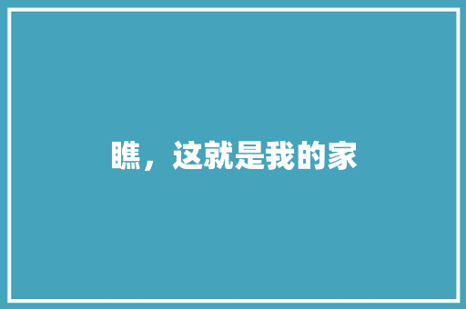 瞧，这就是我的家
