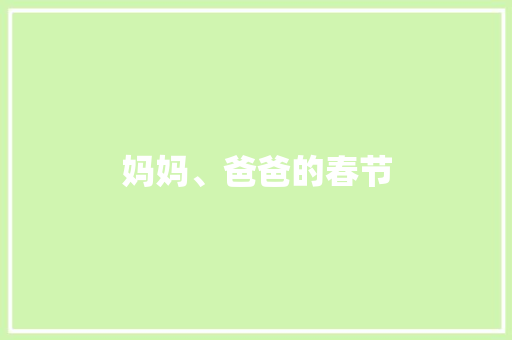 妈妈、爸爸的春节