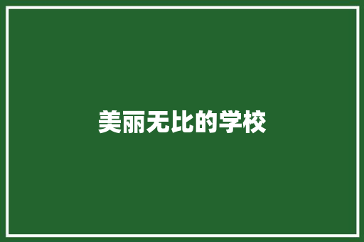 美丽无比的学校