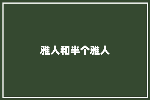雅人和半个雅人