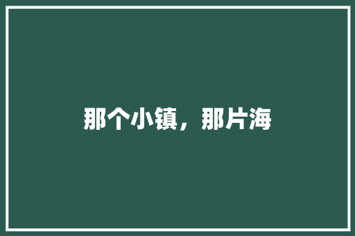 那个小镇，那片海