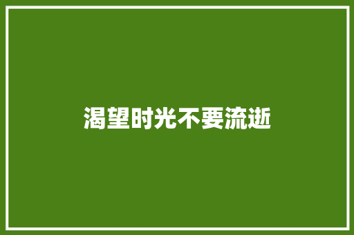 渴望时光不要流逝