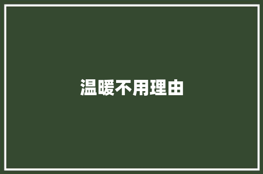 温暖不用理由
