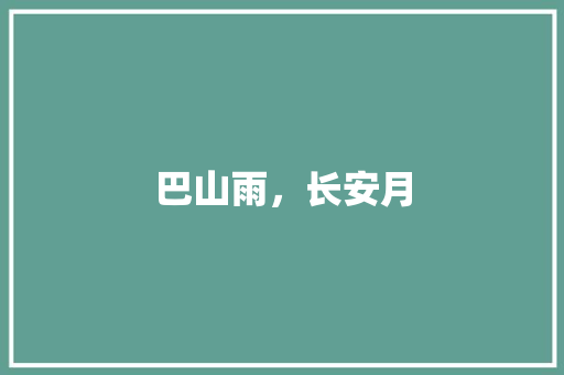 巴山雨，长安月