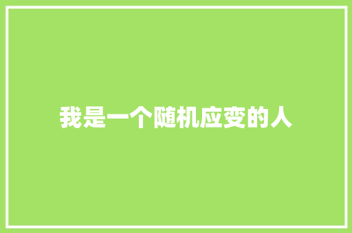我是一个随机应变的人