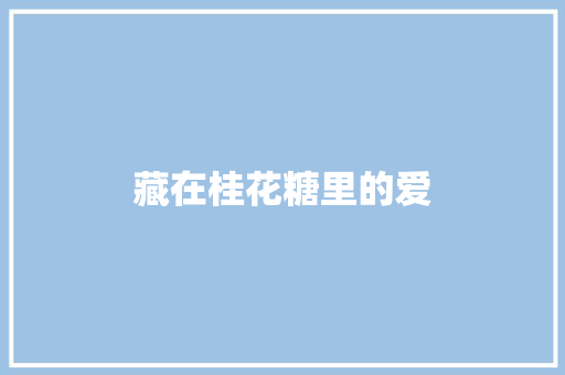 藏在桂花糖里的爱
