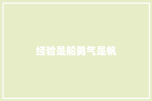 经验是船勇气是帆