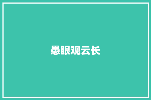 愚眼观云长