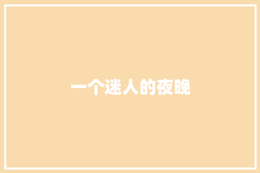 一个迷人的夜晚