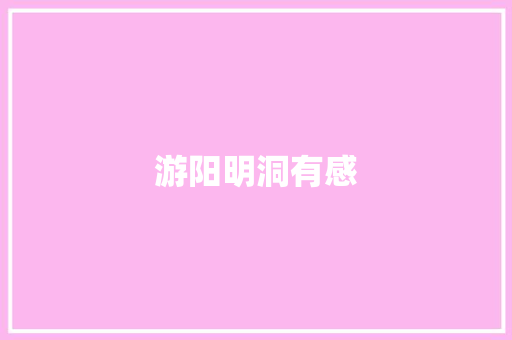 游阳明洞有感
