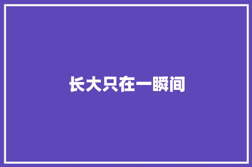 长大只在一瞬间