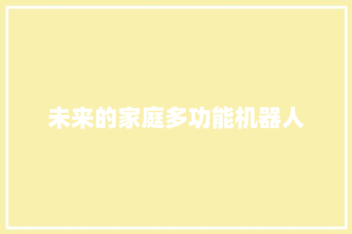 未来的家庭多功能机器人