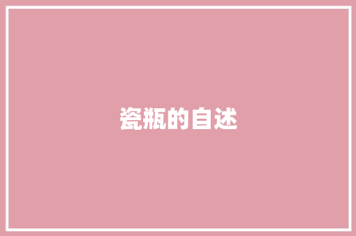 瓷瓶的自述