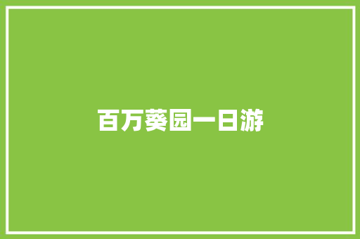 百万葵园一日游