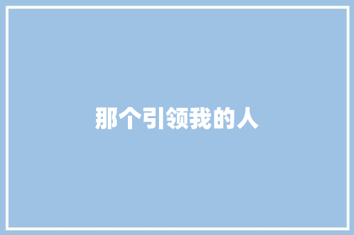 那个引领我的人