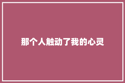 那个人触动了我的心灵