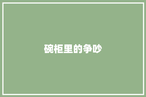 碗柜里的争吵