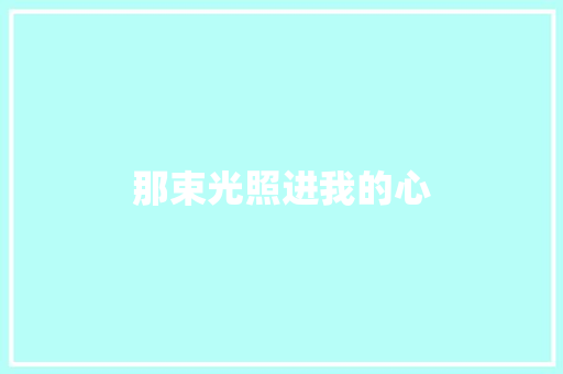 那束光照进我的心