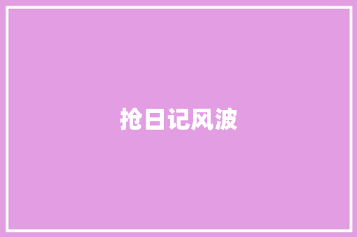 抢日记风波
