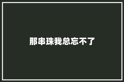 那串珠我总忘不了