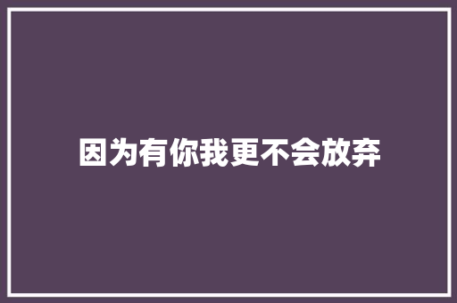 因为有你我更不会放弃