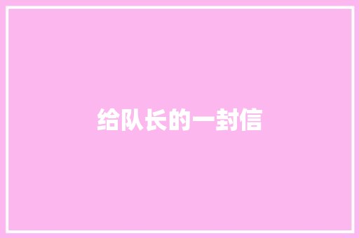 给队长的一封信