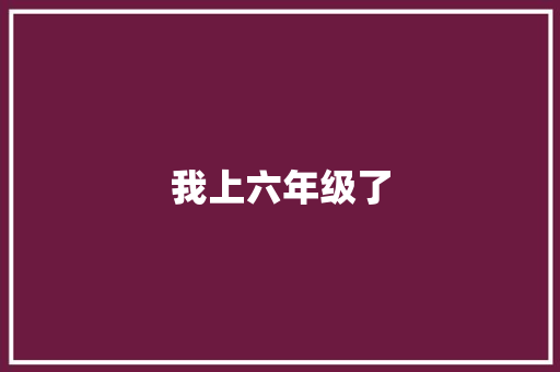 我上六年级了