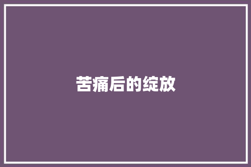 苦痛后的绽放