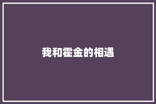 我和霍金的相遇