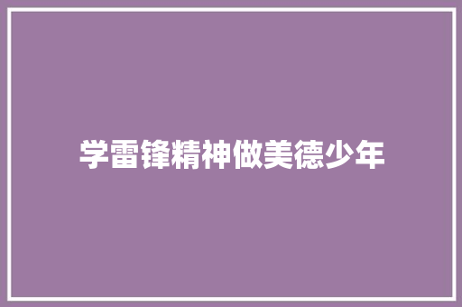 学雷锋精神做美德少年