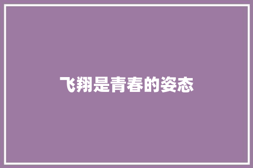 飞翔是青春的姿态