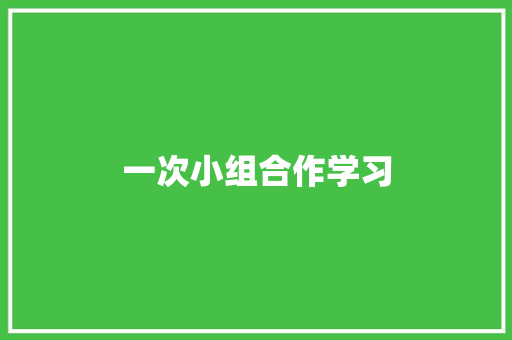 一次小组合作学习