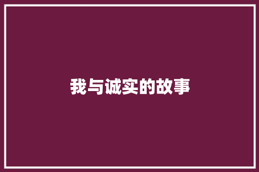 我与诚实的故事