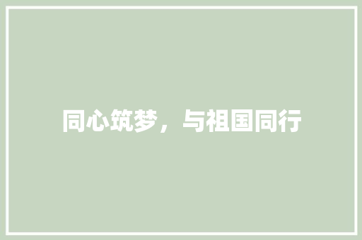同心筑梦，与祖国同行